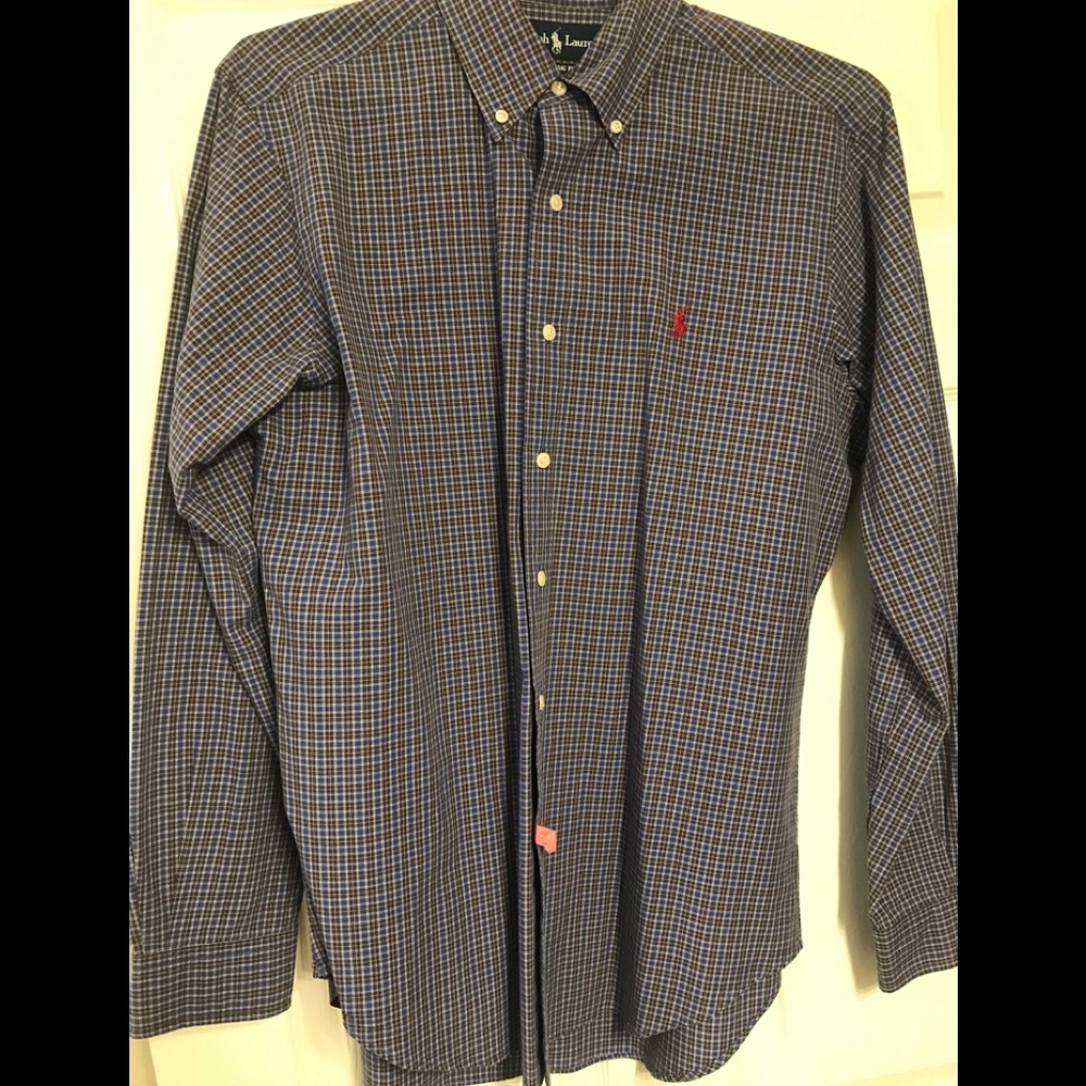 RALPH LAUREN Med, men’s long sleeve shirt. EUC